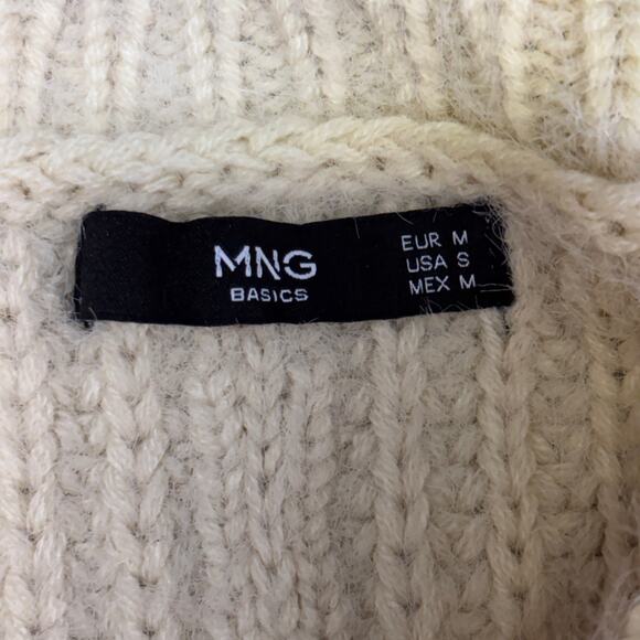 MNG Basics Mango Cream Braided Cable Knit Chunky Sweater  Cozy Staple Capsule SM - Picture 7 of 9